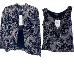 NWT XScape 2-Pc Set Silver glitter sparkle jacket shell